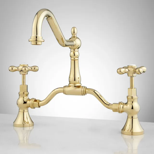 Grifo Baño Puente 1.2 Gpm Asa Cruzada Metal Conjunto Drenaje