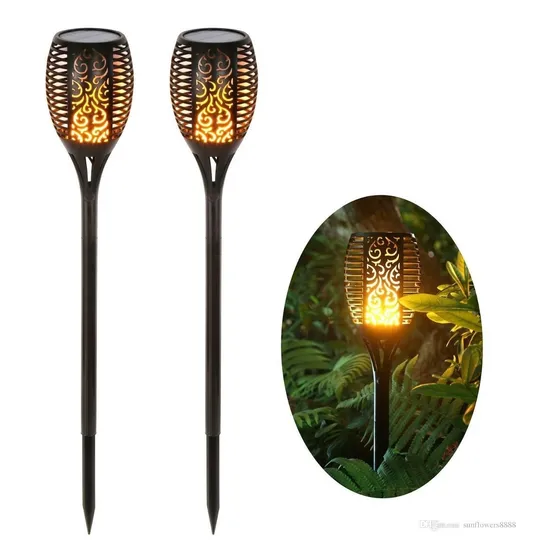 Antorcha Solar Led Efecto Fuego Exterior Jardín Parque