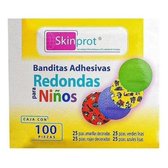 Banditas Adhesivas, Curitas Infantil Skinprot Colores C/100