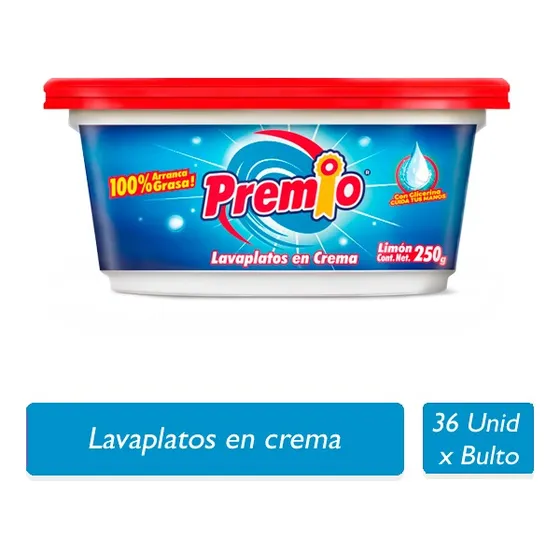 Lavaplatos En Crema Premio 250 Gr 36 Unid 
