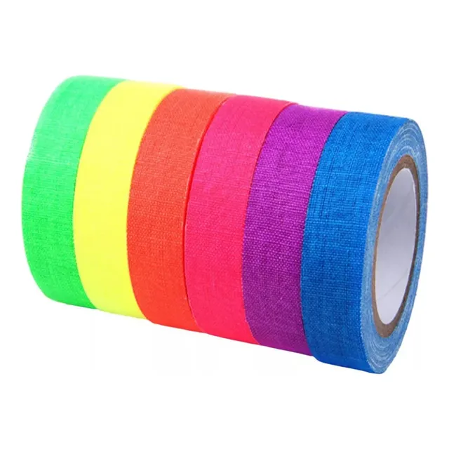 Cinta Gaffer 6 Rollos X 10 Mts Fluorescente Neon Uv