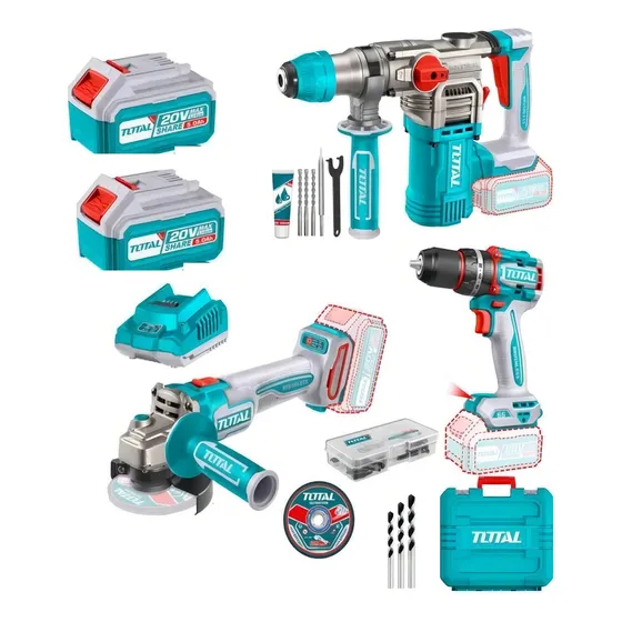 Taladro Percutor + Rotomartillo + Amoladora 20v Tosli241183