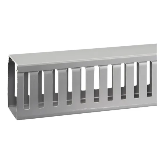 Canaleta Portacable Ranurada 80x80 Color Gris Dexson