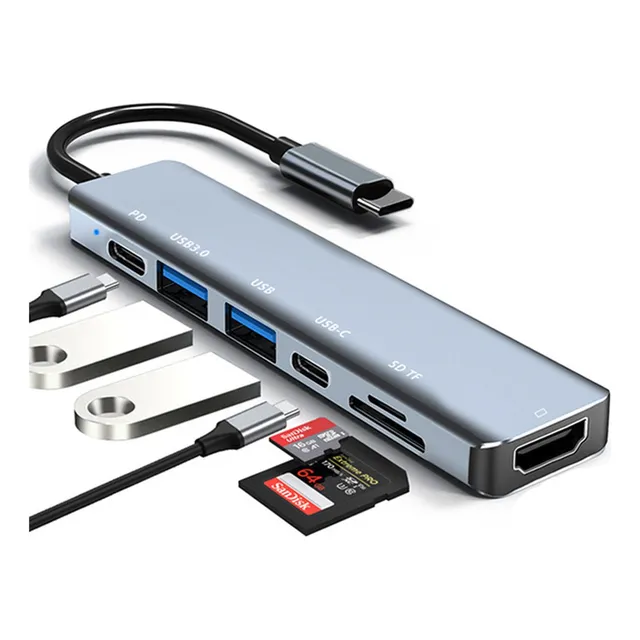 N Adaptador Usb C Hub Thunderbolt 3 Hdmi Para Macbook
