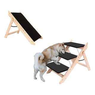 Escaleras Plegables De Madera Para Mascotas Rampa 2 En 1 Escaleras Plegables De Madera Para Mascotas Rampa 2 En 1