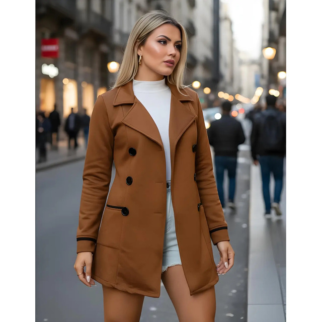 Casaco Moletom Sobretudo Grosso Inverno C/ Bolso Botões Frio Casaco Moletom Sobretudo Grosso Inverno C/ Bolso Botões Frio