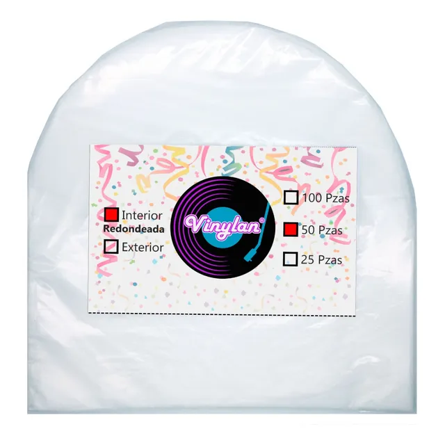 50 Fundas Redondeadas Interiores Para Discos De Vinilo Lp