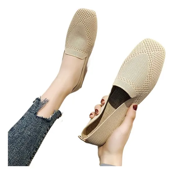 L Mujer Zapatos De Tela Trenzada Casuales Cómodos Calzado