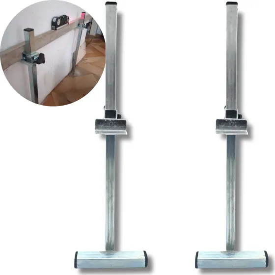 Kit 2 Suporte 55cm Aço P/ Régua De Pedreiro Para Azulejista