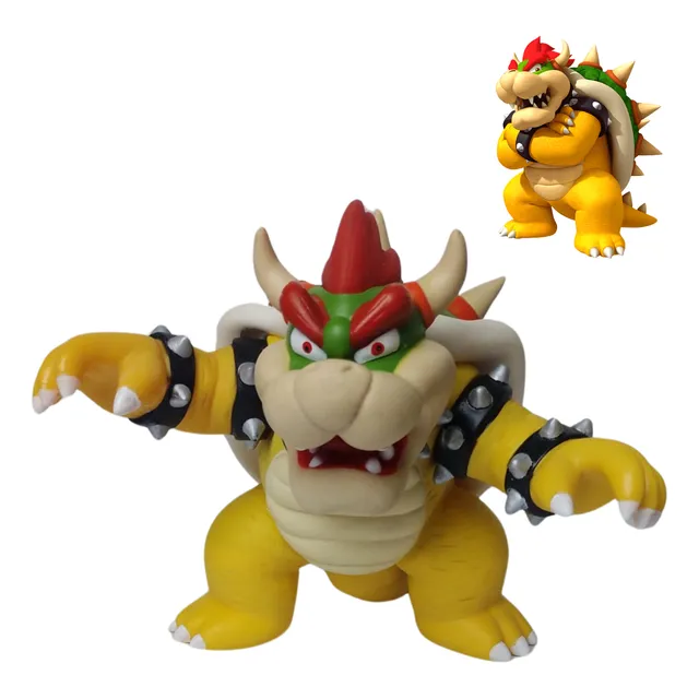 Boneco Rei Bowser Koopa Coleção Super Mario Kart Raro Geek