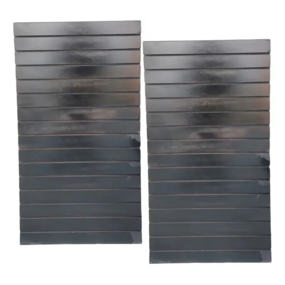 2 Panel Ranurado Exhibi Tabla Color Negro 60x114 Cm 18mm