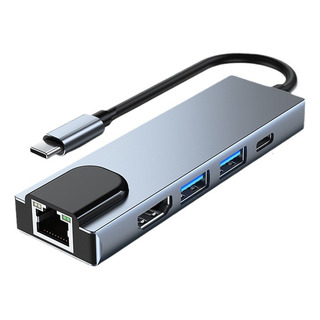 Adaptador Hub 5 Em 1 Usb-c Multiporta Dongle Com 4k Tipo C Adaptador Hub 5 Em 1 Usb-c Multiporta Dongle Com 4k Tipo C