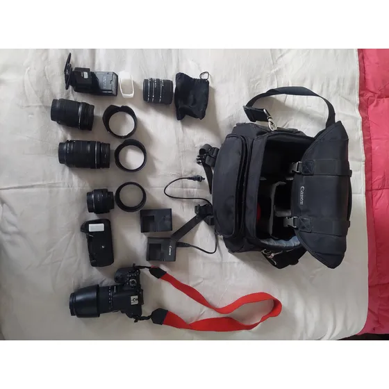 Canon Eos Rebel T7i Dslr Color Negro, Con 4 Lentes