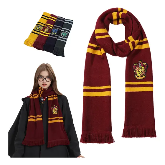 Bufanda Harry Potter Gryffindor Slytherin Ravenclaw Bordado