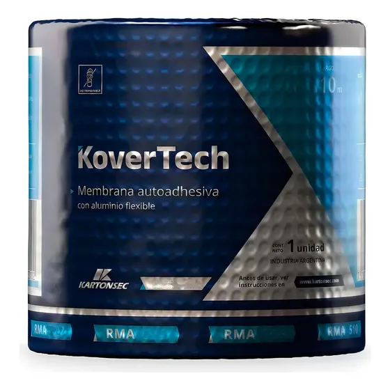 Membrana Autoadhesiva Kovertech Rollo 25cm X 10mts Aluminio | Cuotas sin interés