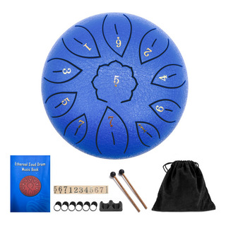 Tambores Con Lengüeta De Acero Drum Handpan, 11 Tambores Pequeños De Color Azul De 6 Pulgadas Tambores Con Lengüeta De Acero Drum Handpan, 11 Tambores Pequeños De Color Azul De 6 Pulgadas