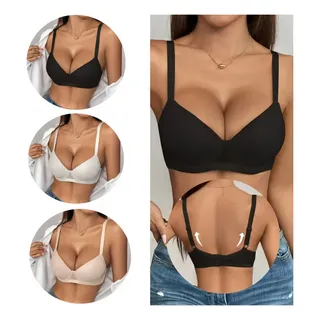 Paquete 3 Brasier Copa Preformada Varilla Push Up Colores