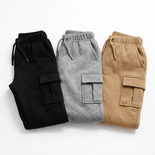 Kit Com 3 Calças Cargo Moletom Menino Estilo Tendência