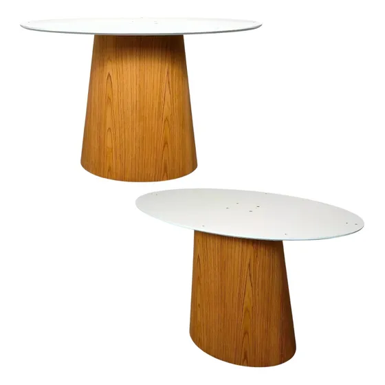 Base De Jantar Cone Oval Suporta Tampo De 150x90 Á 180x100cm