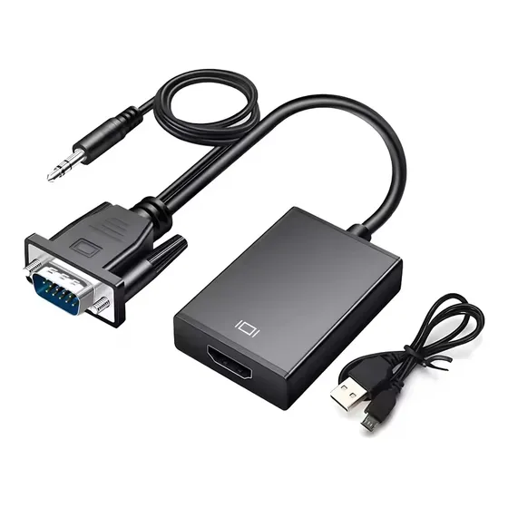 Cabo Conversor De Vídeo Vga A Hdmi+áudio Full Hd 1080p