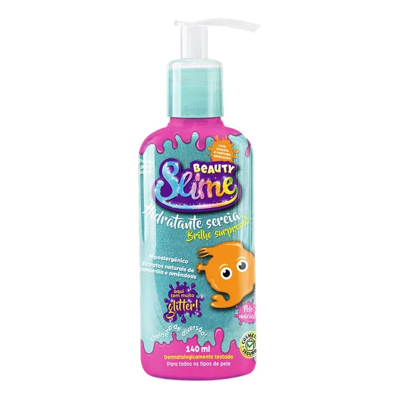 Hidratante Corporal Glitter Azul Sereia Beauty Slime 140ml