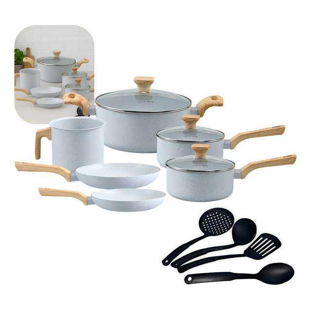 Jogo De Panelas Indução Mimo Style Cerâmica 10 Peças Cor Grafite Jogo De Panelas Indução Mimo Style Cerâmica 10 Peças Cor Grafite