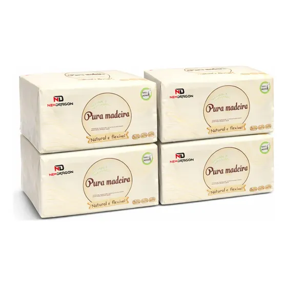KIt 4 Caixa De Lenço Papel Macio Suave Descartável Toalha Folha Dupla Com 1600 Folhas 5 Camadas