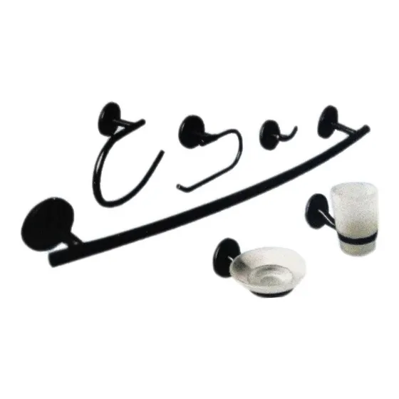 Elegante Set / 6 Accesorios Para Baño Serie Griven Negro