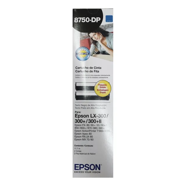 Cinta Epson 8750 Dp Lx-300 300+ 300+ii (caja 2 Unidades)