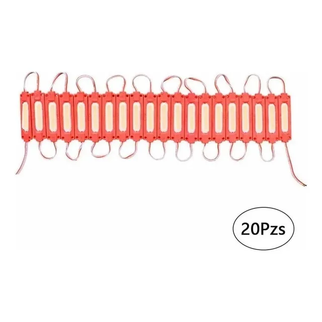 20 Módulos De Led 5730 Encapsulados Reforzados Rojo Módulo Óptico De Palabra Con Lente Cob De 6 Núcleos Y Sustrato De Aluminio De 2 W, Abs