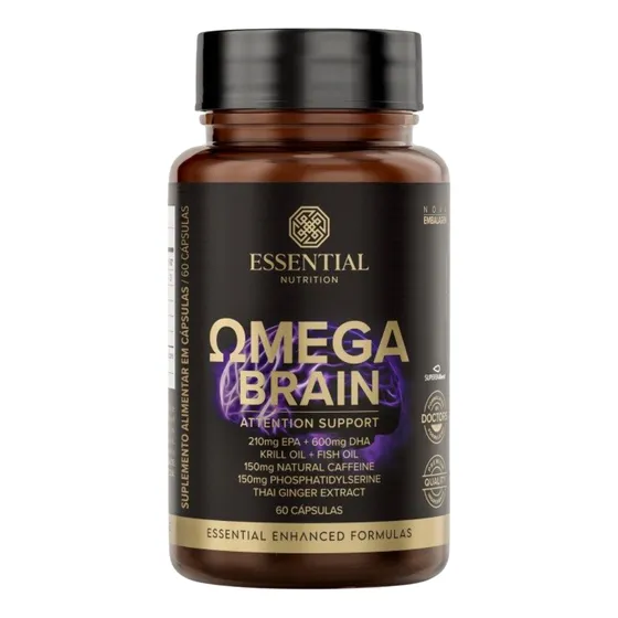 Ômega Brain 60 Cápsulas Essential Nutrition Sabor Natural