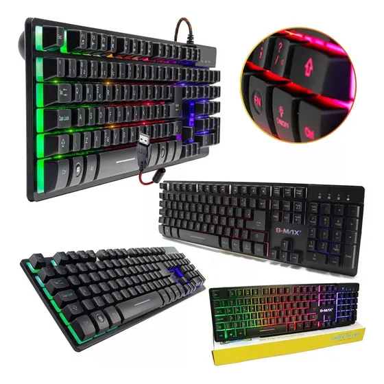 Teclado Gamer Com Fio Retroiluminado Semi Mecanico Usb B-max