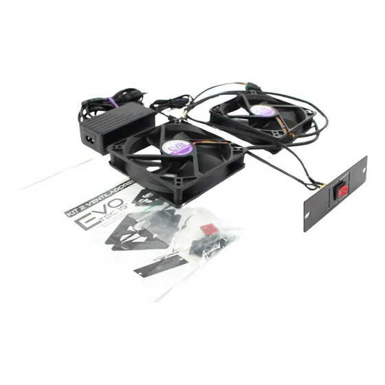 Kit Ventilação Rack Servidor (exaustor) 2 Coolers Silencioso Cor Preto