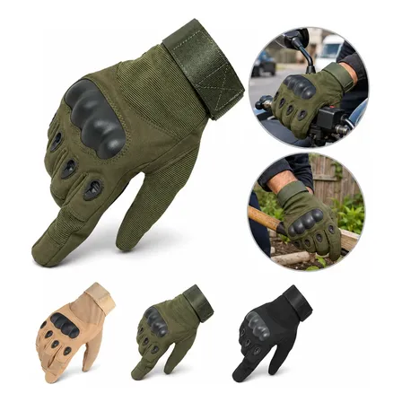 Luvas Táticas Para Moto Com Proteção Rígida Nos Nós Dos Dedos Green L