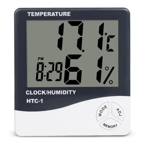 Medidor Ambiental De Temperatura Y Humedad Con Reloj /alarma