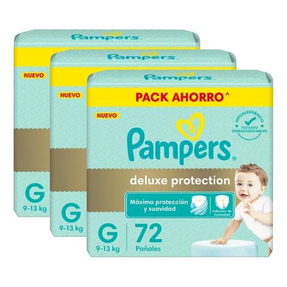 3 Pañales Pampers Deluxe Protection Mediano Grande G Xg Xxg