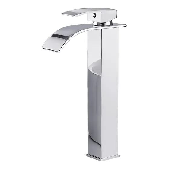 Grifo Monomando Mezclador Cascada Para Baño Plateado 30cm