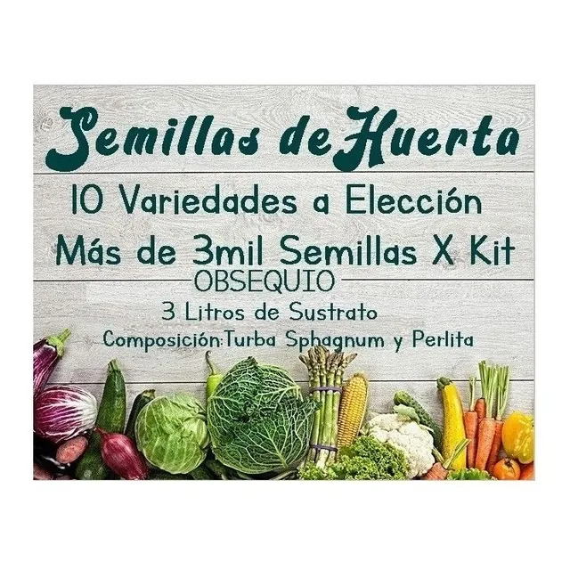 Kit De Semillas De Huerta 10 Variedades + 3000 Semillas