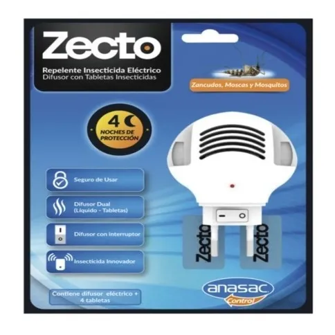Insecticida Repelente Electrico Zecto + Caja Tabletas Anasac