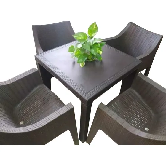 Juego De Sillas Poltronas Rattan C/mesa Comedor Rattan 4 Pue