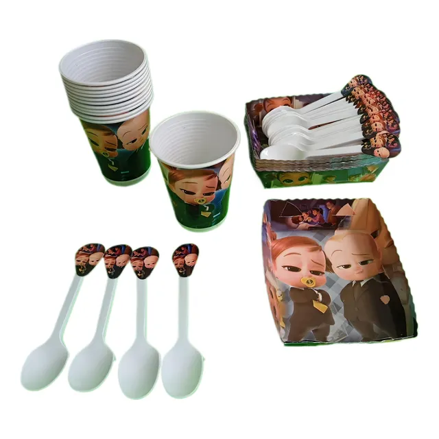Kit Decoracion Infantil Jefe En Pañales 24niños Bandeja Cubi
