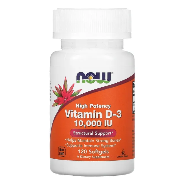 Now Foods Vitamina D-3 250 Mcg (10000 Ui) 120 Softgels