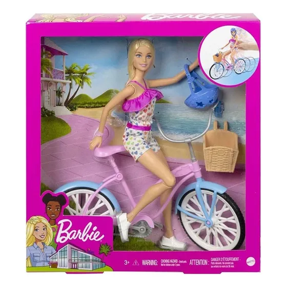 Boneca Barbie passeio de bicicleta Mattel