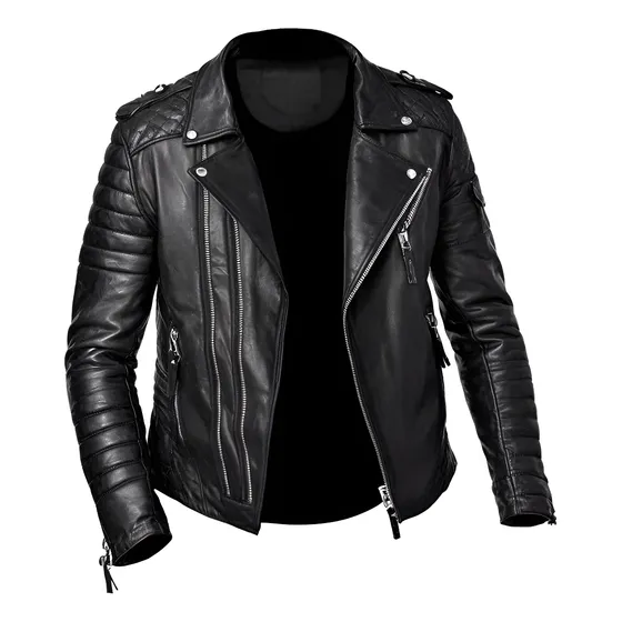 Jaqueta De Couro Masculina Duplo Zíper Slim Fit Lançamento 