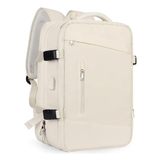 Mochila Executiva Viagem Grande Notebook Feminina Masculina Cor Bege Desenho Do Tecido Lis... Mochila Executiva Viagem Grande Notebook Feminina Masculina Cor Bege Desenho Do Tecido Lis...