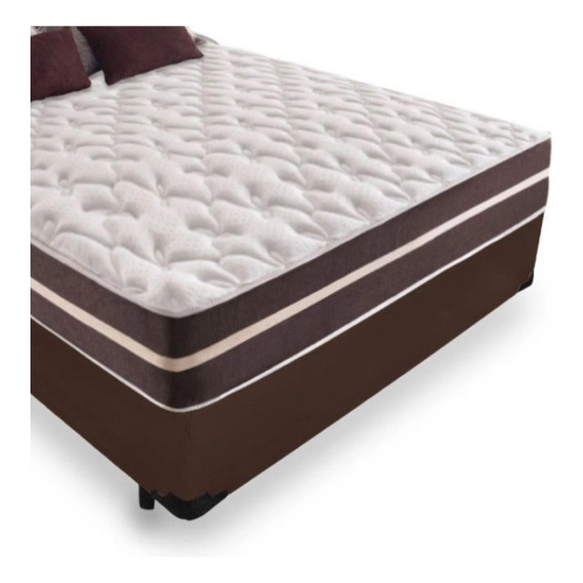 Cama Box Casal + Colchão Molas Prime Colchões Classic Cor Marrom Cama Box Casal + Colchão Molas Prime Colchões Classic Cor Marrom