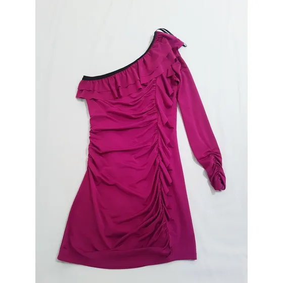 Vestido Corto Fuscia De Noche Marca Bebe 