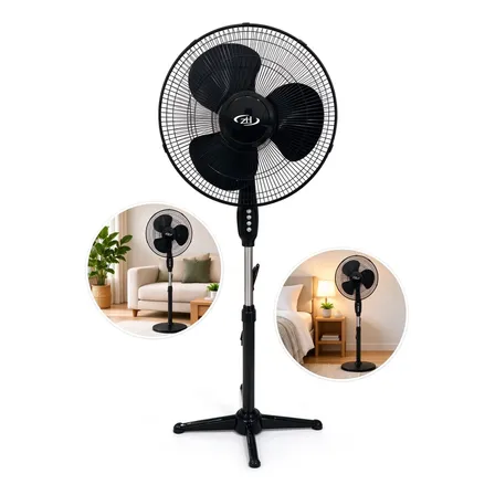 Ventilador De Coluna Silencioso 3 Pás Altura Ajustavel 43 Cm 60hz Preto 127v Plástico 3
