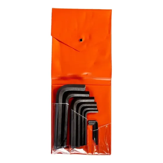 Juego De Llaves Hexagonales Tipo Allen  Acabado Niquelado Naranja
