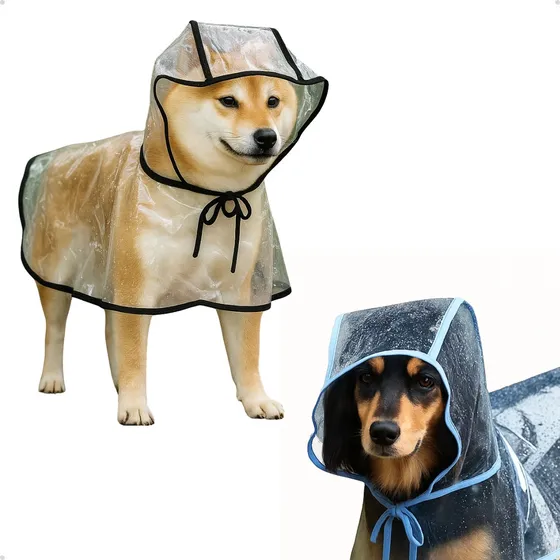 Capa Chuva Pet Transparente Dog Pet Cão 
